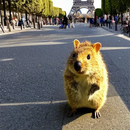 Image similar to a quokka in paris,