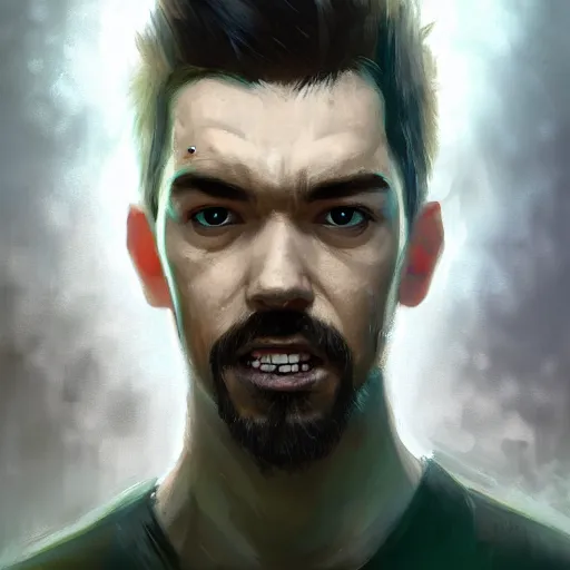 Prompt: a portrait of jacksepticeye by Greg Rutkowski, digital art, horror, trending on artstation, anime arts, featured on Pixiv, HD, 8K, highly detailed, good lighting, beautiful, epic, masterpiece - H 768