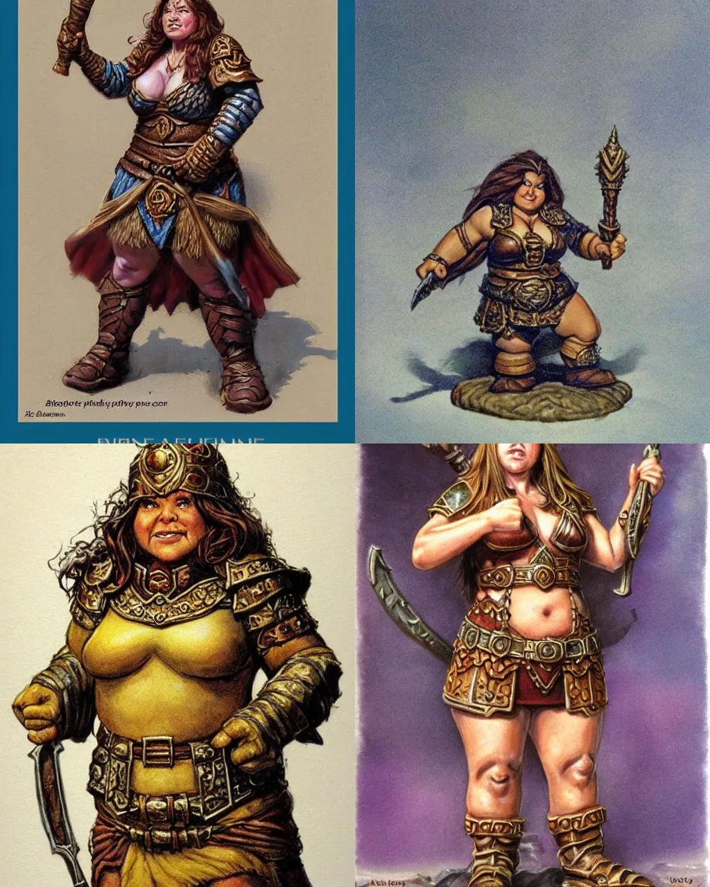 Prompt: female dwarven noblewoman, chubby short stature, by jeff easley, full body!!!