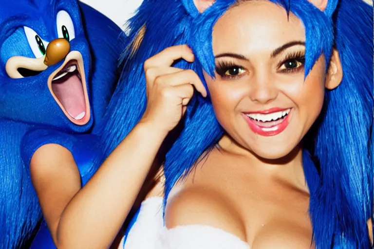 Image similar to sonic the hedgehog sultry photoshoot, shot by terry richardson