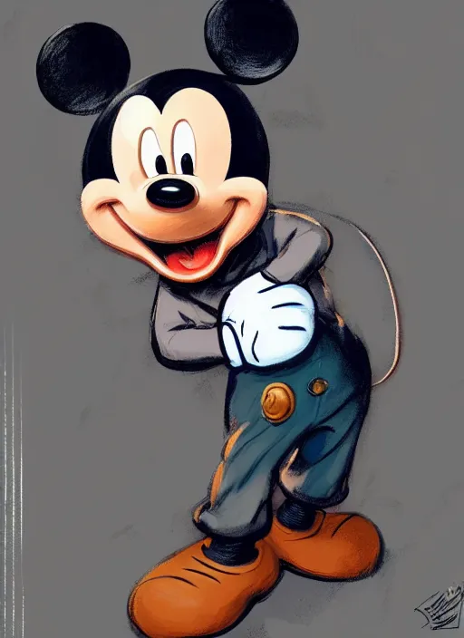 Mickey Mouse wearing a Peaky Blinders outfit and a | Stable Diffusion