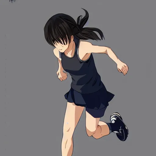 Image similar to girl running, sport clothing, anime style, short hair, hair down, symmetrical facial features, hanebado anime, from arknights, hyper realistic, 4 k, rule of thirds, extreme detail, detailed drawing, trending artstation, realistic lighting, by alphonse mucha, greg rutkowski, sharp focus, backlit