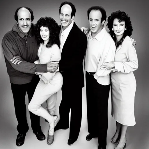 Prompt: Cast photo for Seinfeld