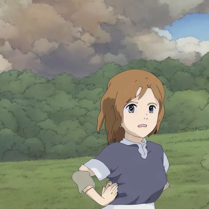 Image similar to jenna fischer anime style ghibli, 8 k,