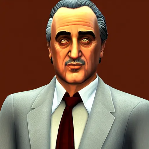 Prompt: Vito Corleone in the Sims 4