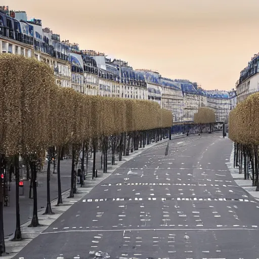 Image similar to the empty grands boulevard in paris in the year 2 0 2 0