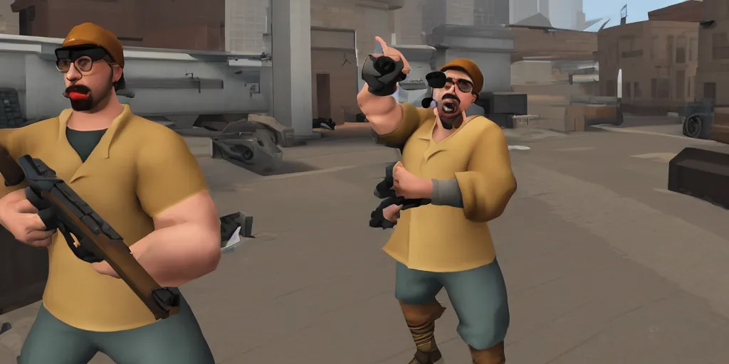 Image similar to sam hyde in team fortress 2, game screenshot