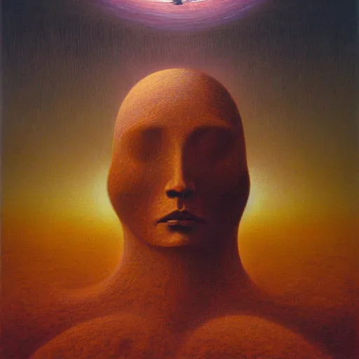 Image similar to the soul of universe by zdzisław beksinski, oil on canvas