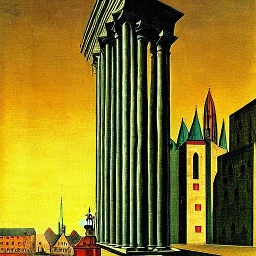 Image similar to nuremberg, metaphysical painting by giorgo de chirico