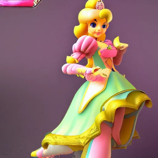 Image similar to photo of princess peach posing, ultra details