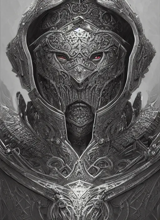 Image similar to a highly detailed character portrait of a radiant paladin, ornate gothic armor, intricate, digital painting, artstation, intricate, concept art, smooth, sharp focus, illustration, art by Zdzislaw Beksinski