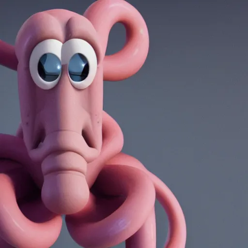 Image similar to squidward quincy tentacles , 8k, octane render, realistic