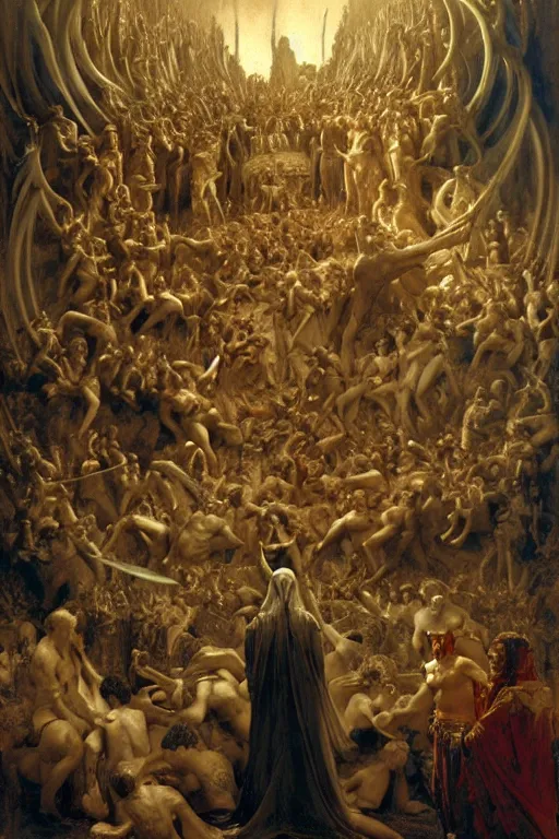 Image similar to the seventh circle of hell from dante's divine comedy. highly detailed painting by gaston bussiere, craig mullins, j. c. leyendecker 8 k