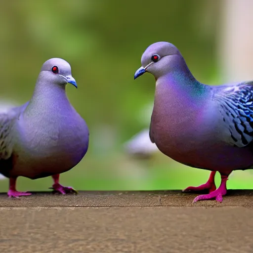 Image similar to a pigeon with three heads, surreal