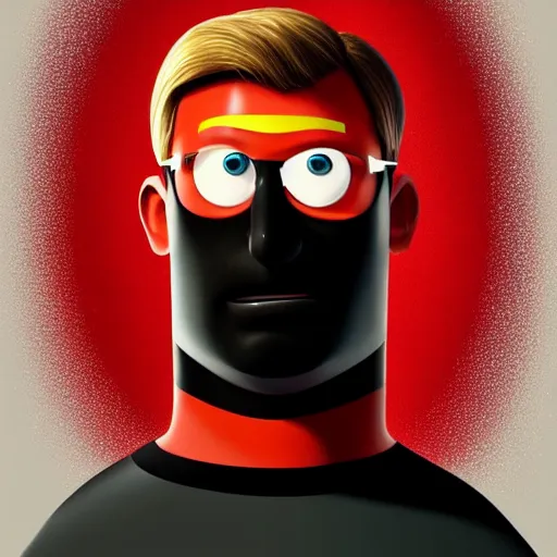 Prompt: character portrait Painting of a Disney Pixar’s the incredibles Mr incredible, intricate, wild, highly stylized, digital painting, artstation, concept art, smooth, sharp focus, illustration,