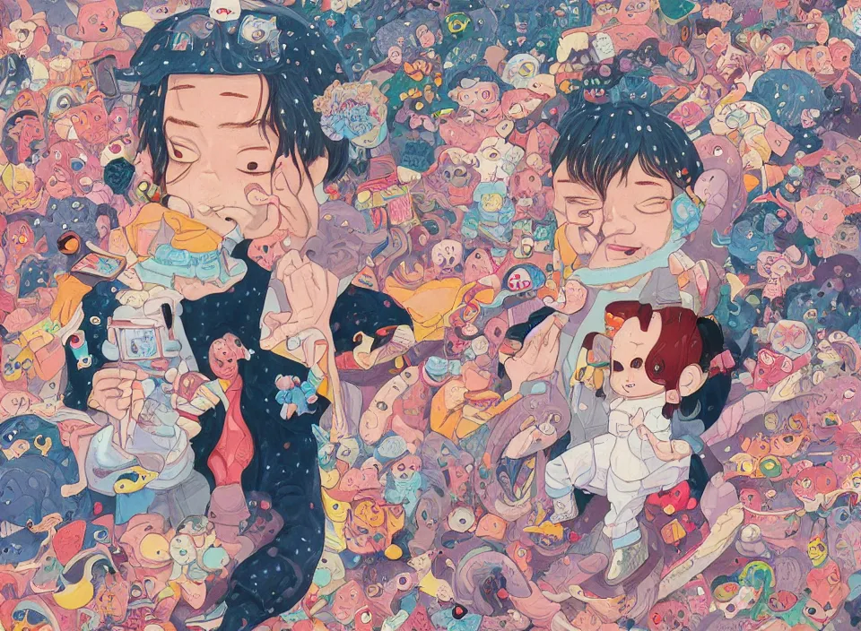 Image similar to the astral traveler, hikari shimoda, james jean, ca chou, cosmic, manga, editorial illustration