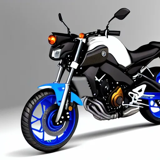 Prompt: yamaha mt07 motorcycle, blade runner style, 3d