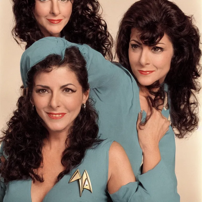 Image similar to deanna troi from the first season of star trek the next generation