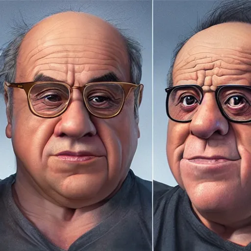 Prompt: hyperrealistic mixed media realistic image of danny devito, stunning 3 d render inspired art by xiang duan and thomas eakes and greg rutkowski, perfect facial symmetry, hyper realistic texture, realistic, highly detailed attributes and atmosphere, dim volumetric cinematic lighting, 8 k octane detailed render, post - processing, masterpiece,