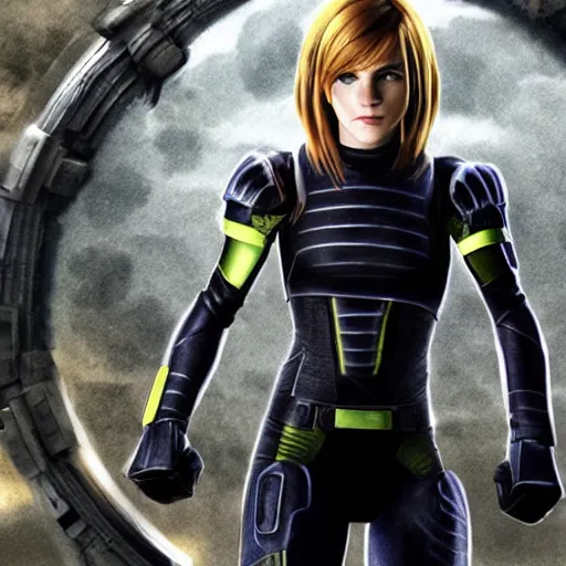 Prompt: Emma Watson as samus aran