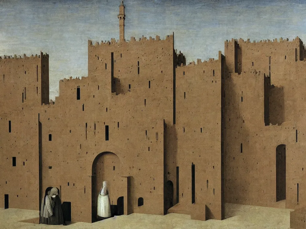 Prompt: The Toghrol Tower. Painting by Hammershoi, Piero della Francesca, Morandi