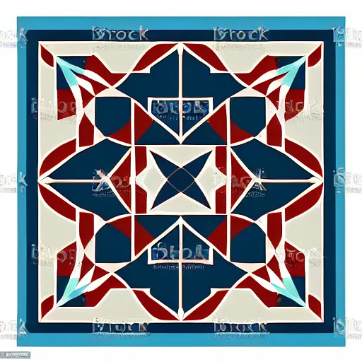 Image similar to vector art geometric quilt pattern block symmetrical