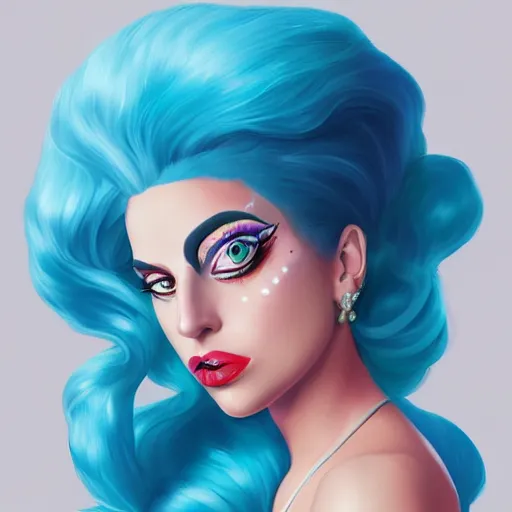 Image similar to portrait of the lady gaga as a disney princess, disney artstyle, artstation, concept art, smooth, sharp focus, illustration, hd, 8 k