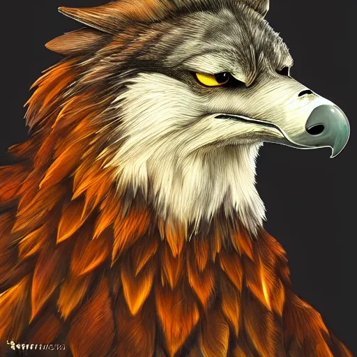 Image similar to a wolf eagle!! hybrid, bold natural colors, masterpiece, trending on artstation, photograph
