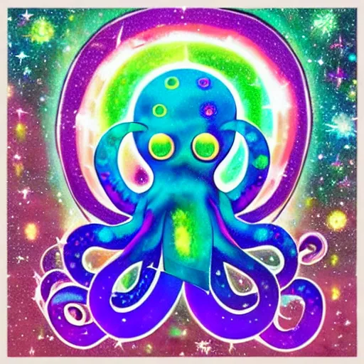 Image similar to rainbow cosmic octopus