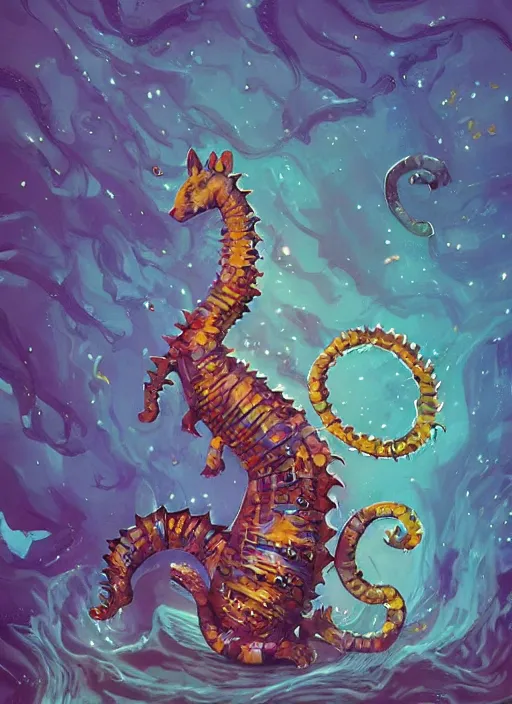 Prompt: cat seahorse fursona, autistic bisexual graphic designer and musician, attractive androgynous fluffy humanoid character design, surrealism!!!!! sharp focus, weirdcore voidpunk digital art by artgerm, akihiko yoshida, louis wain, simon stalenhag, wlop, noah bradley, furaffinity, artstation hd, trending on deviantart