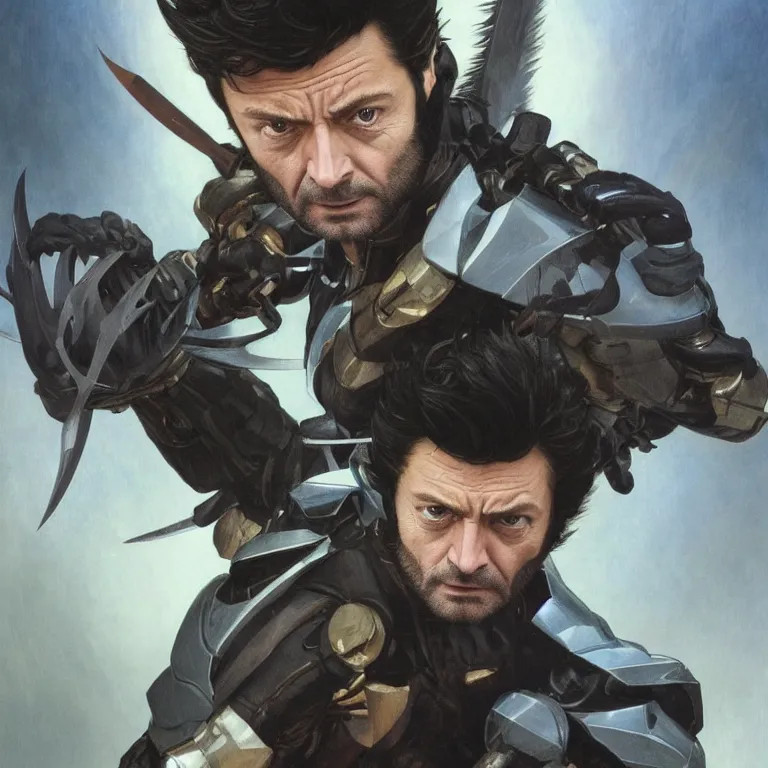 Image similar to Karl Urban as Wolverine, highly detailed, digital painting, artstation, concept art, smooth, sharp focus, illustration, ArtStation, art by artgerm and greg rutkowski and alphonse mucha and J. C. Leyendecker and Edmund Blair Leighton and Katsuhiro Otomo and Geof Darrow and Phil hale and Ashley wood and Ilya repin and Charlie Bowater