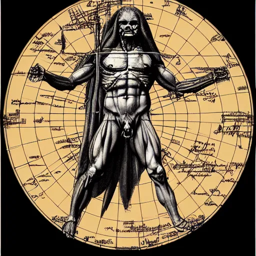 2 5 th century da vinci's vitruvian predator, anatomy  Stable 