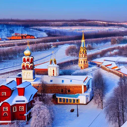 Image similar to russian little city, khrushchevki, toska, winter landscape, high quality photo