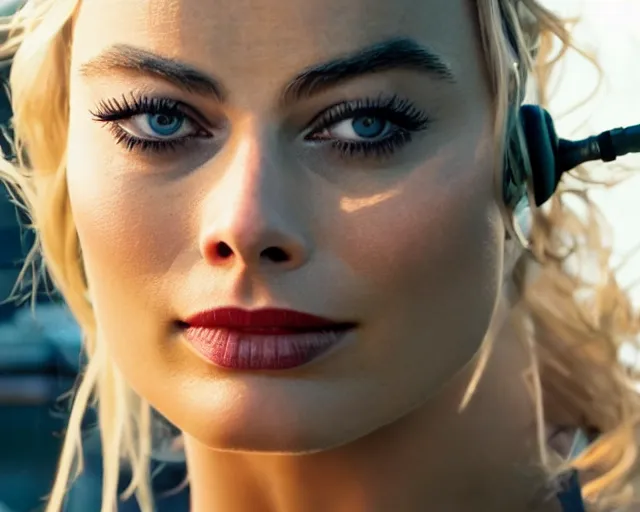 margot robbie jumping off a helicopter, in mid air, | Stable Diffusion ...