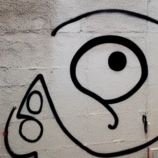 Image similar to graffiti of man with one eye made with circles and lines