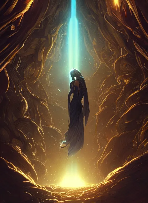 Prompt: humanoid black hole, fantasy, extremely detailed, digital painting, artstation, concept art, smooth, sharp focus, illustration, stunning lighting, art by artgerm and greg rutkowski and alphonse mucha and simon stalenhag, realistic character concept, high fantasy, light atmosphere, golden ratio, cinematic lighting, hyperdetailed, high resolution, insanely detailed and intricate, artstation, Marc Simonetti, Greg Rutkowski, 8k, HD, unreal engine