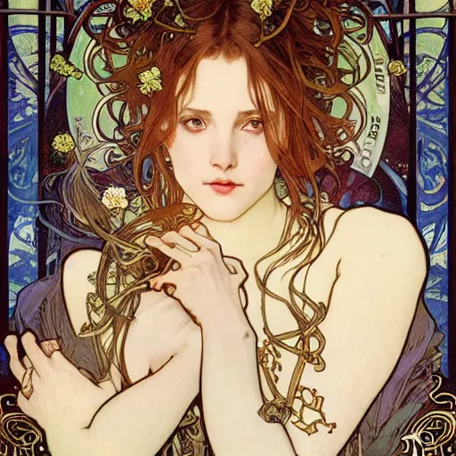 Prompt: realistic detailed face portrait of Elesky by Alphonse Mucha, Ayami Kojima, Amano, Charlie Bowater, Karol Bak, Greg Hildebrandt, Jean Delville, and Mark Brooks, Art Nouveau, Neo-Gothic, gothic, rich deep moody colors The seeds for each individual image are: [3321749907, 2258794239, 981283839, 556209023, 1987570431, 166739599, 1226678015, 3238775807, 4162517247]