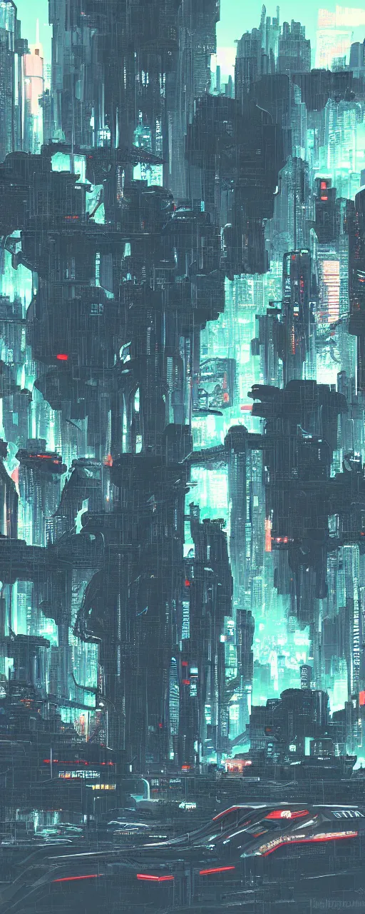 Image similar to cyberpunk landscape, synth, concept art