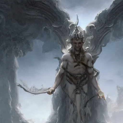 Prompt: an extremely white male god, matte painting, concept art, extremely detailed, 4k