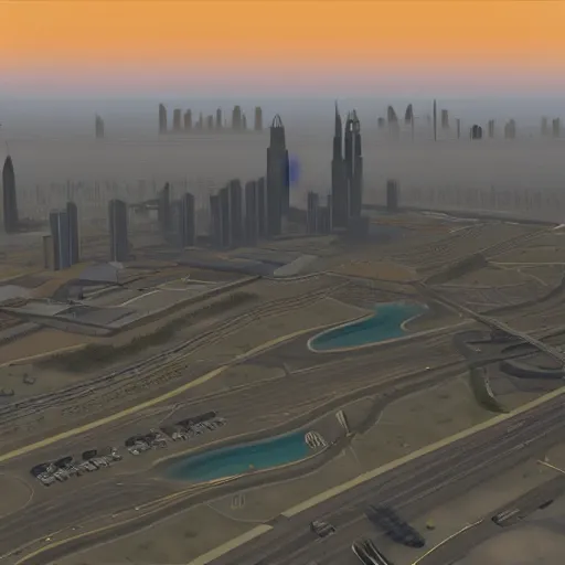 Prompt: gta : dubai, plain background