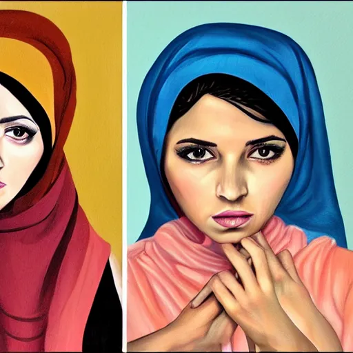 Image similar to female portraits by ahmed aldoori, artwalshy