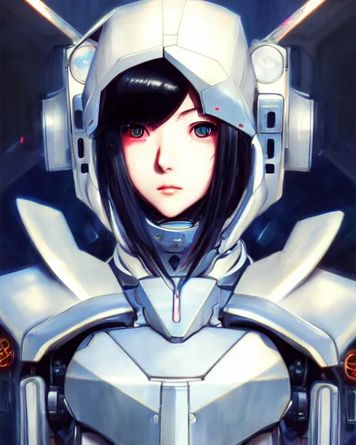 Image similar to portrait Anime Girl in mecha armor in night tokyo Sharp fine face pretty face, realistic shaded Perfect face, fine details. Anime. cyberpunk realistic shaded lighting by katsuhiro otomo ghost-in-the-shell, magali villeneuve, artgerm, rutkowski Jeremy Lipkin and Giuseppe Dangelico Pino and Michael Garmash and Rob Rey