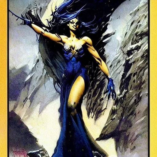 Image similar to sorceress by Frank Frazetta,fantasy artwork,beautiful,striking,high quality!!!!!,masterpiece!!!!