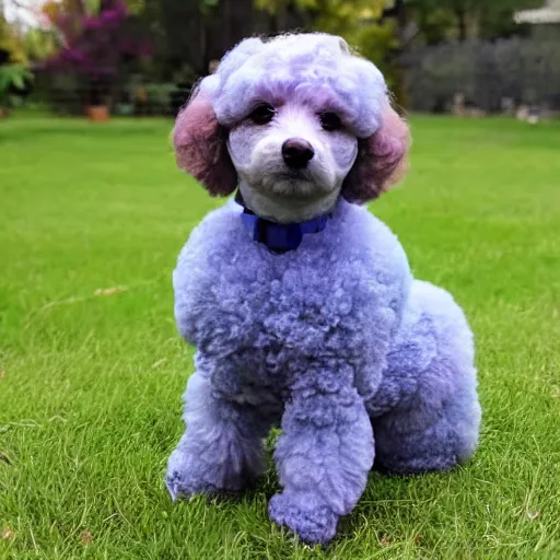 Prompt: A psychdelic miniature poodle.