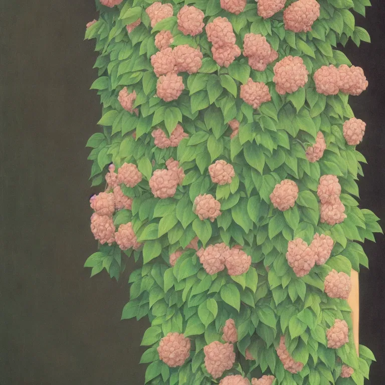 Image similar to portrait of a man, face hidden by beautiful flowers, by rene magritte, detailed painting, hd, hq, high resolution, high detail, 4 k, 8 k