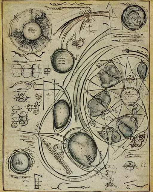 Prompt: a diagram of the esoteric alchemical process, reminiscent of the voynich manuscript