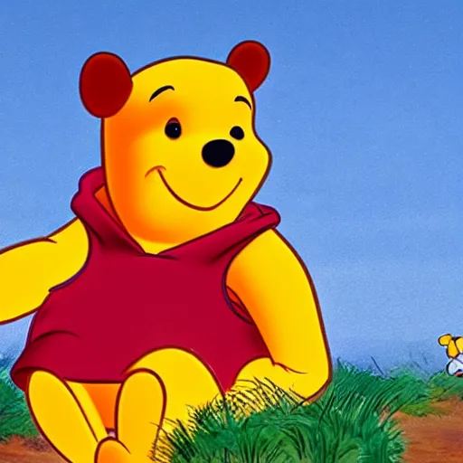 Image similar to A still of Winnie the Pooh if he was Keanu Reeves