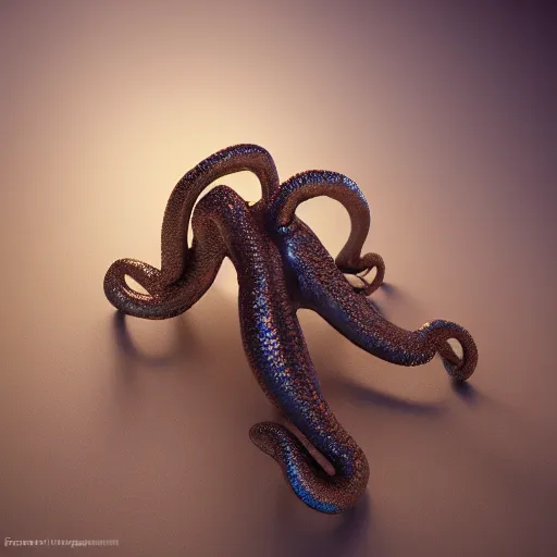 Image similar to metallic octopus, vray, 55mm