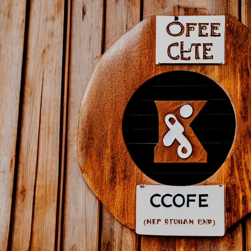 Prompt: coffee sign, XF IQ4, f/1.4, ISO 200, 1/160s, 8K, RAW, unedited, symmetrical balance, in-frame, Facial Retouch