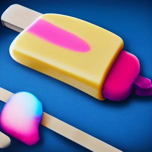 Image similar to ice cream popsicle that looks like captain kangaroo octane render